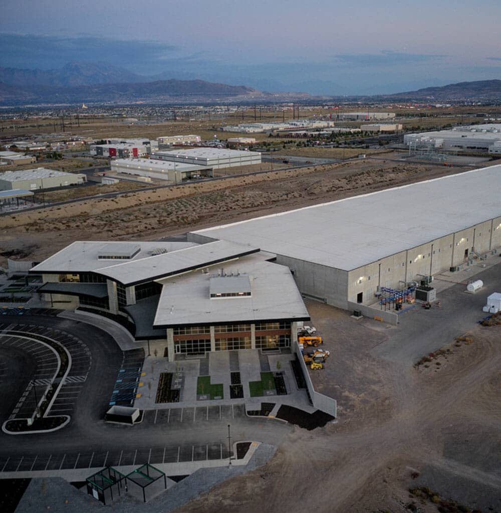 An aerial view of the Utah Data Center campus in Salt Lake City