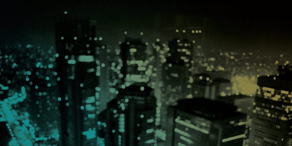 view of the lights of Salt Lake City skyline at night