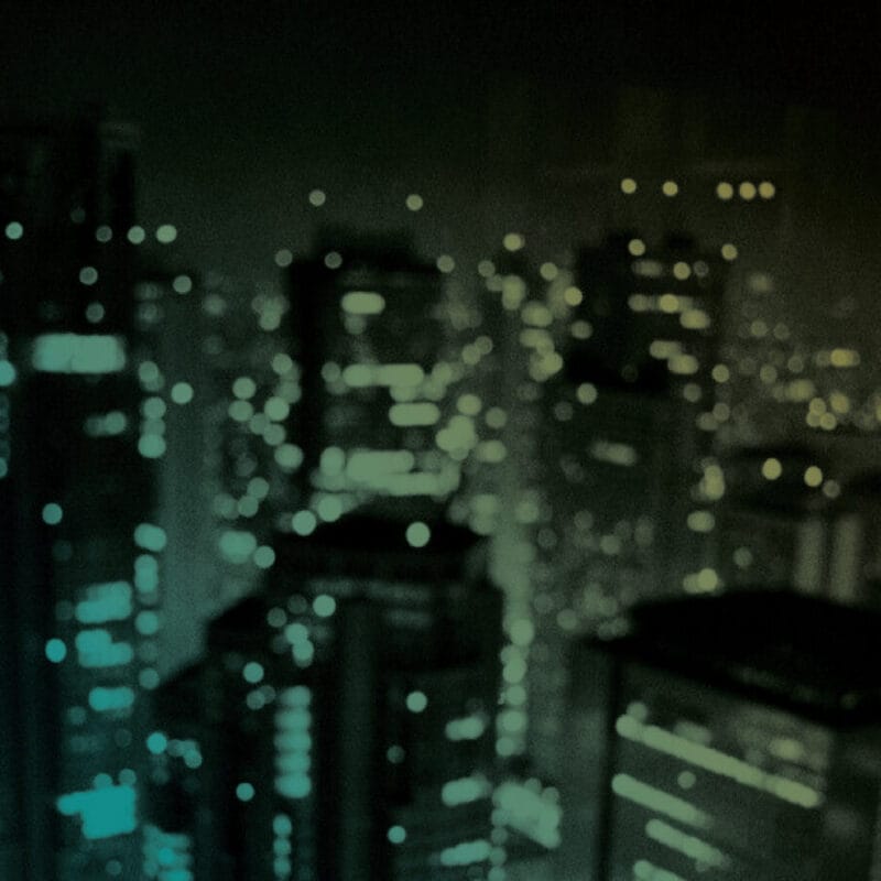 view of the lights of Salt Lake City skyline at night